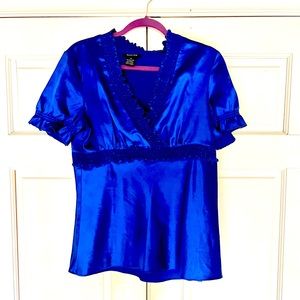 Spense blue satin top size M